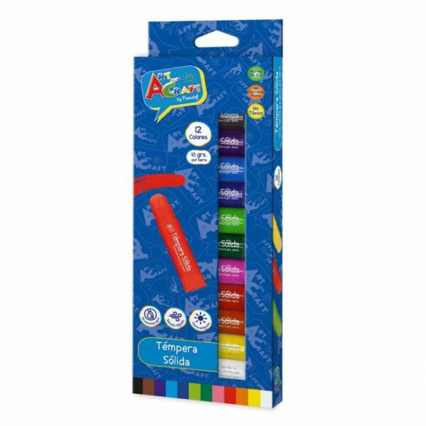 Tempera Solida 10 Grs 12 Colores | ART & CRAFT
