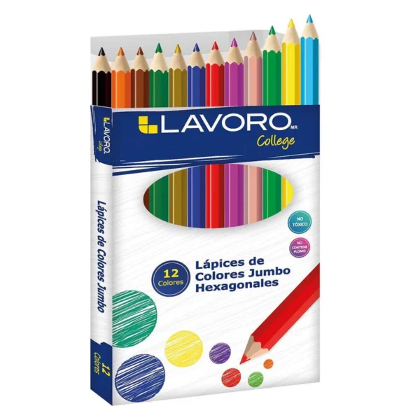 Lapiz de color jumbo hexagonal LAVORO