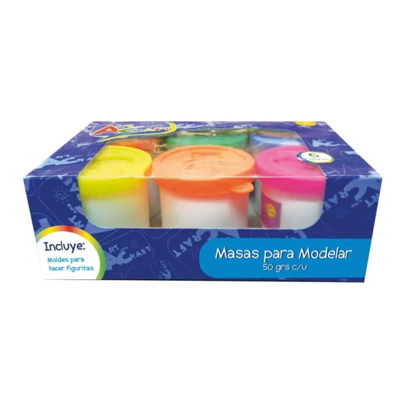 MASA PARA MODELAR 6 COLORES 50 GRS | ART & CRAFT
