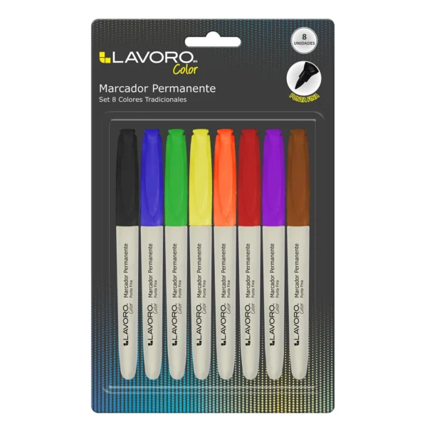 SET MARCADOR | 8 UNIDADES | PERMAMENTES | LAVORO