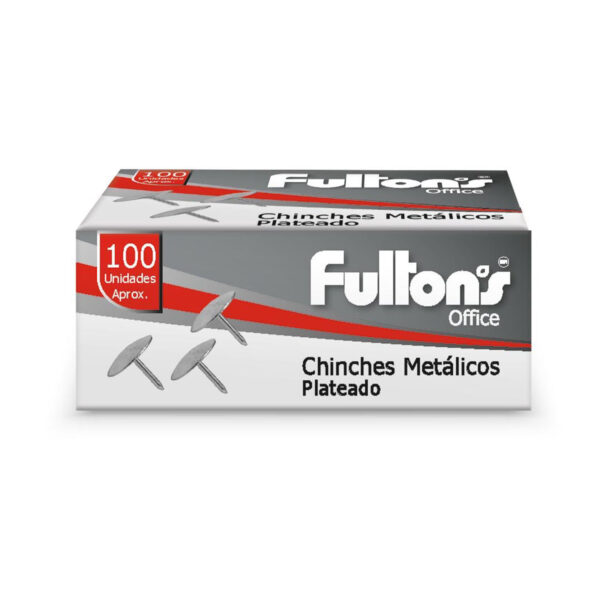 Chinche metalico cromado 100 unidades | FULTONS