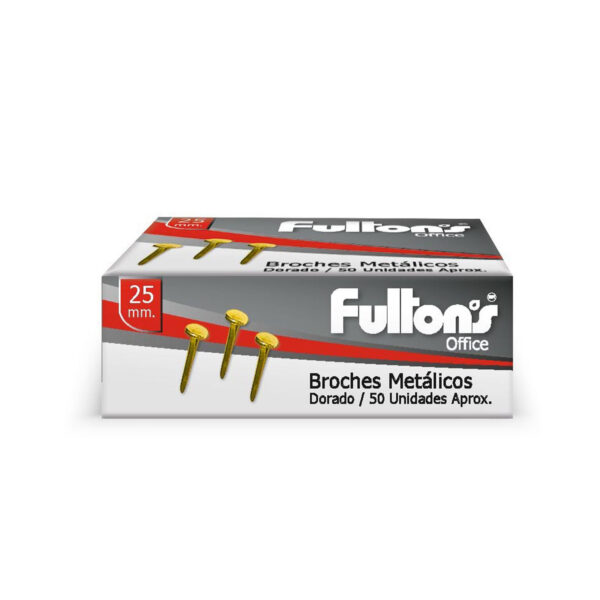 Broche metalico dorado | 25 mm -50 Unid aprox | FULTONS